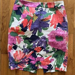 J.Crew Floral Pencil Skirt Size 4 | Lined Colorful Work Skirt